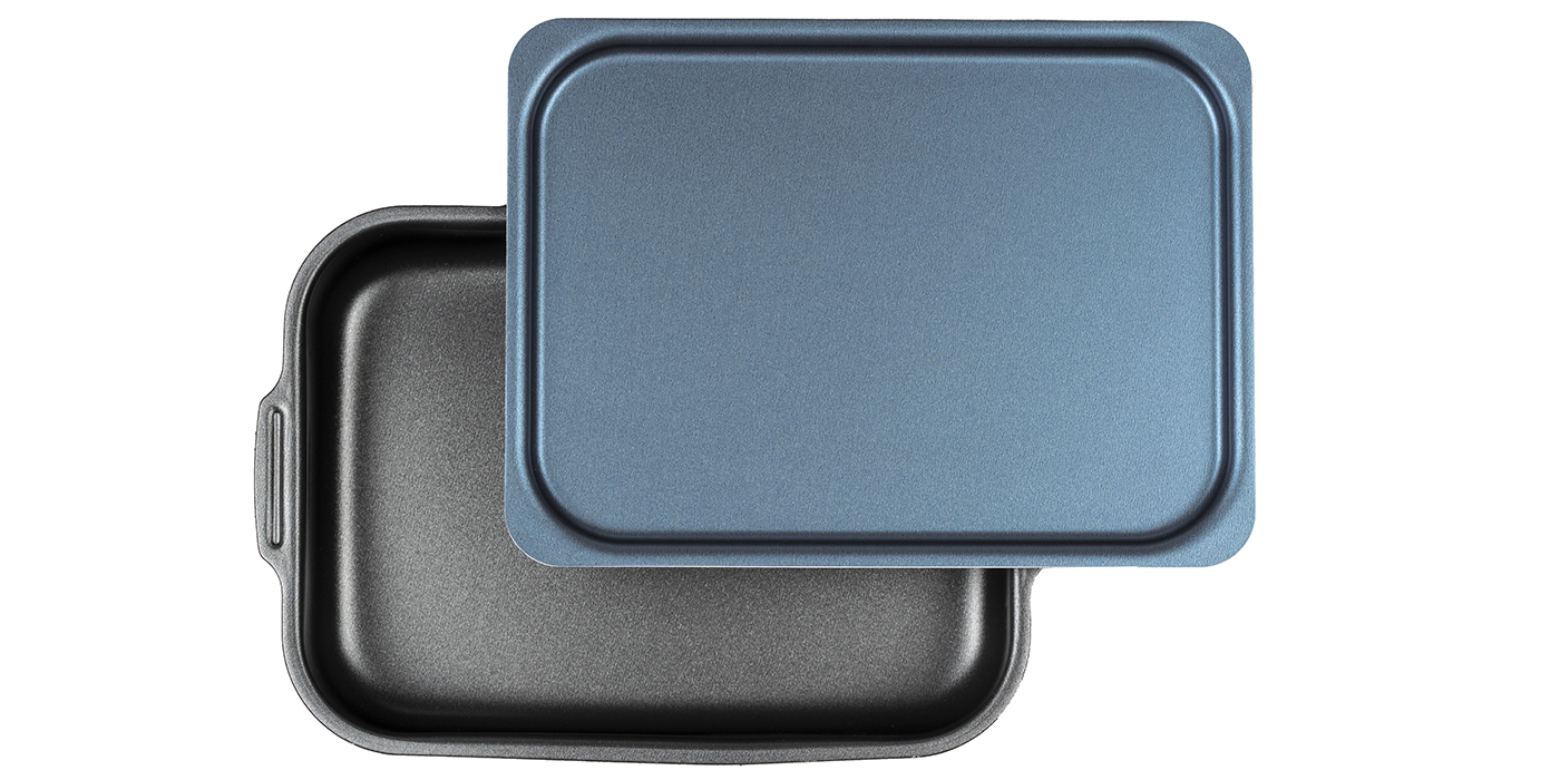 картинка Противень САТИН 190х250мм - 2 ручки, металлическая крышка от торговой марки Калитва ТМ