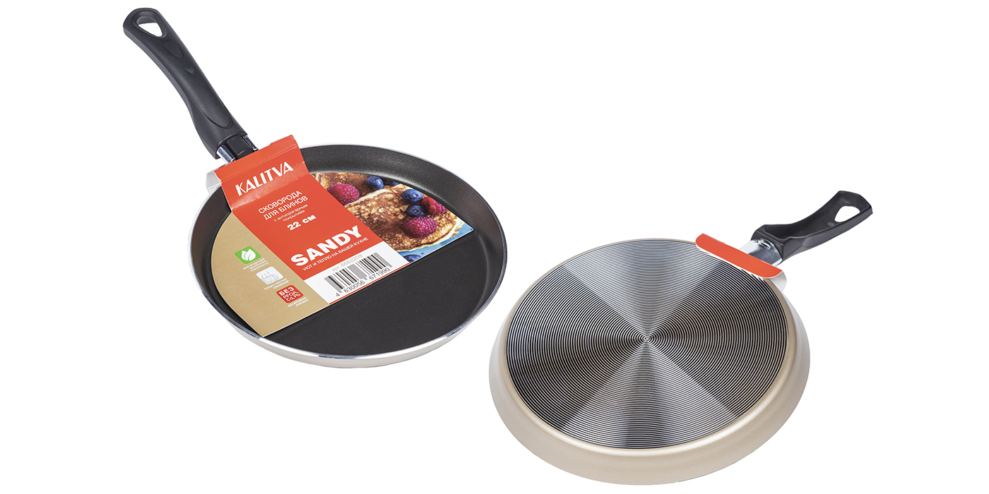 картинка Сковорода для блинов (блинница) СЭНДИ, Ø 22 см от торговой марки Калитва ТМ