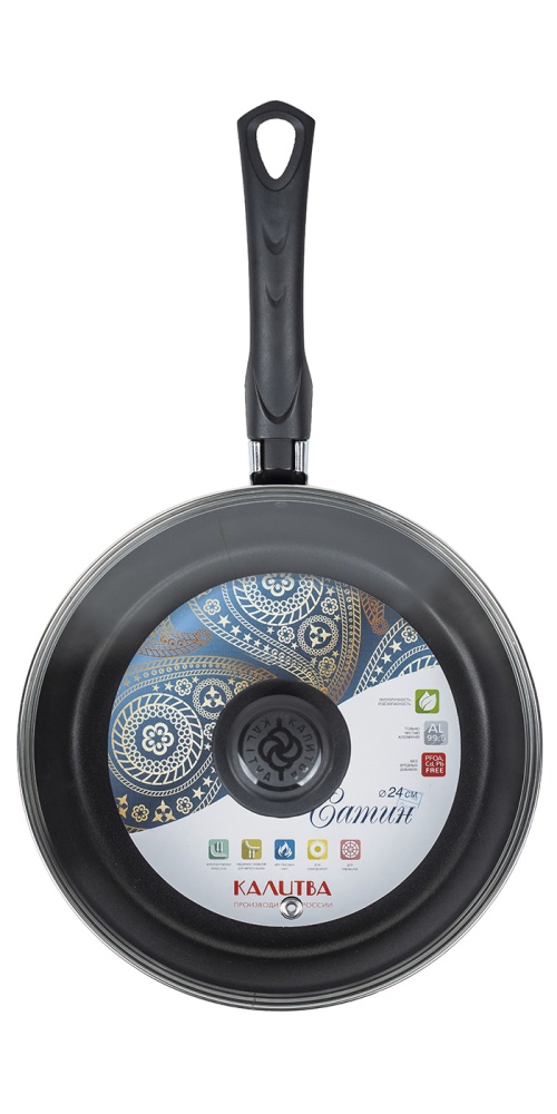 картинка Сотейник AZURE (Сатин) Ø 24 см - 1 ручка, стеклянная крышка от торговой марки Калитва ТМ