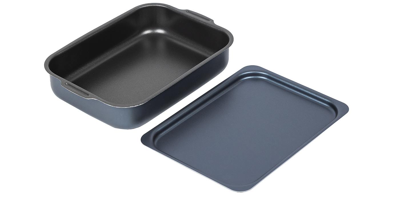 картинка Противень САТИН 270х350мм - 2 ручки, металлическая крышка от торговой марки Калитва ТМ