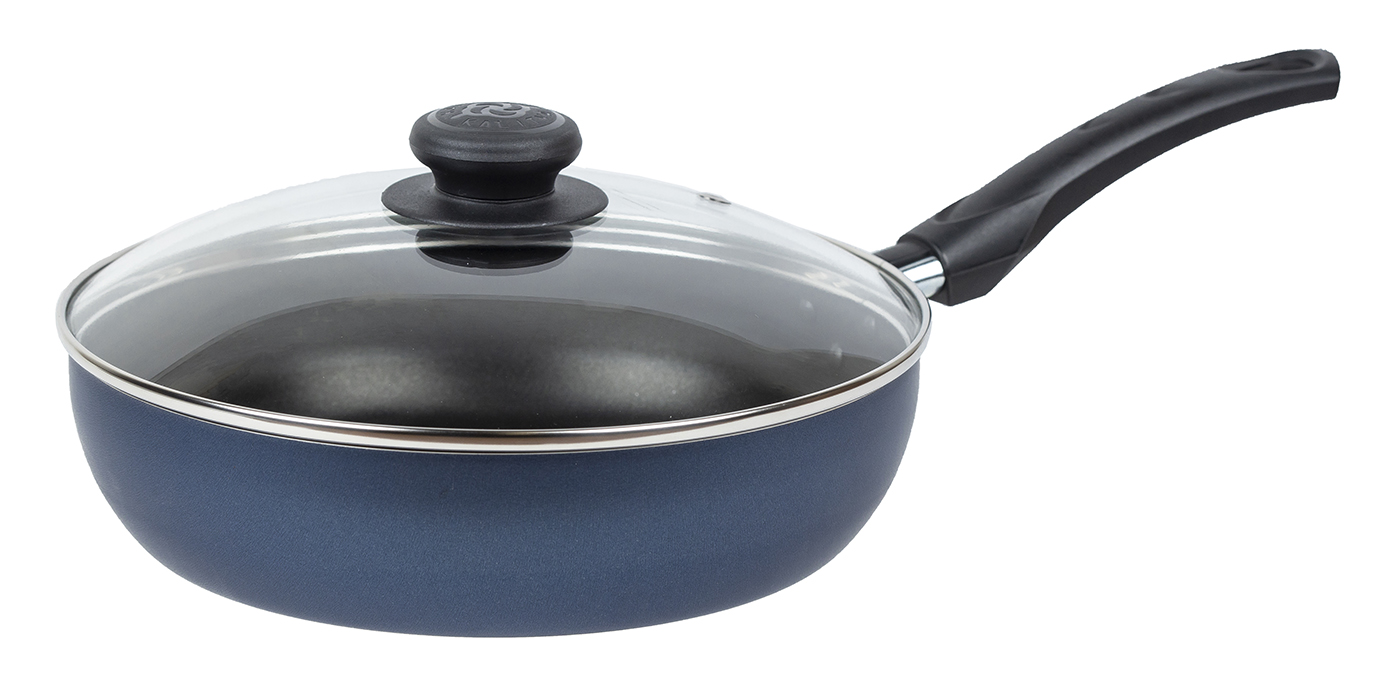 картинка Сотейник AZURE (Сатин) Ø 24 см - 1 ручка, стеклянная крышка от торговой марки Калитва ТМ