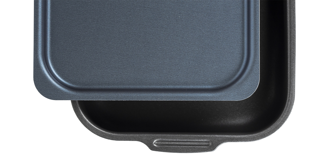 картинка Противень САТИН 190х250мм - 2 ручки, металлическая крышка от торговой марки Калитва ТМ