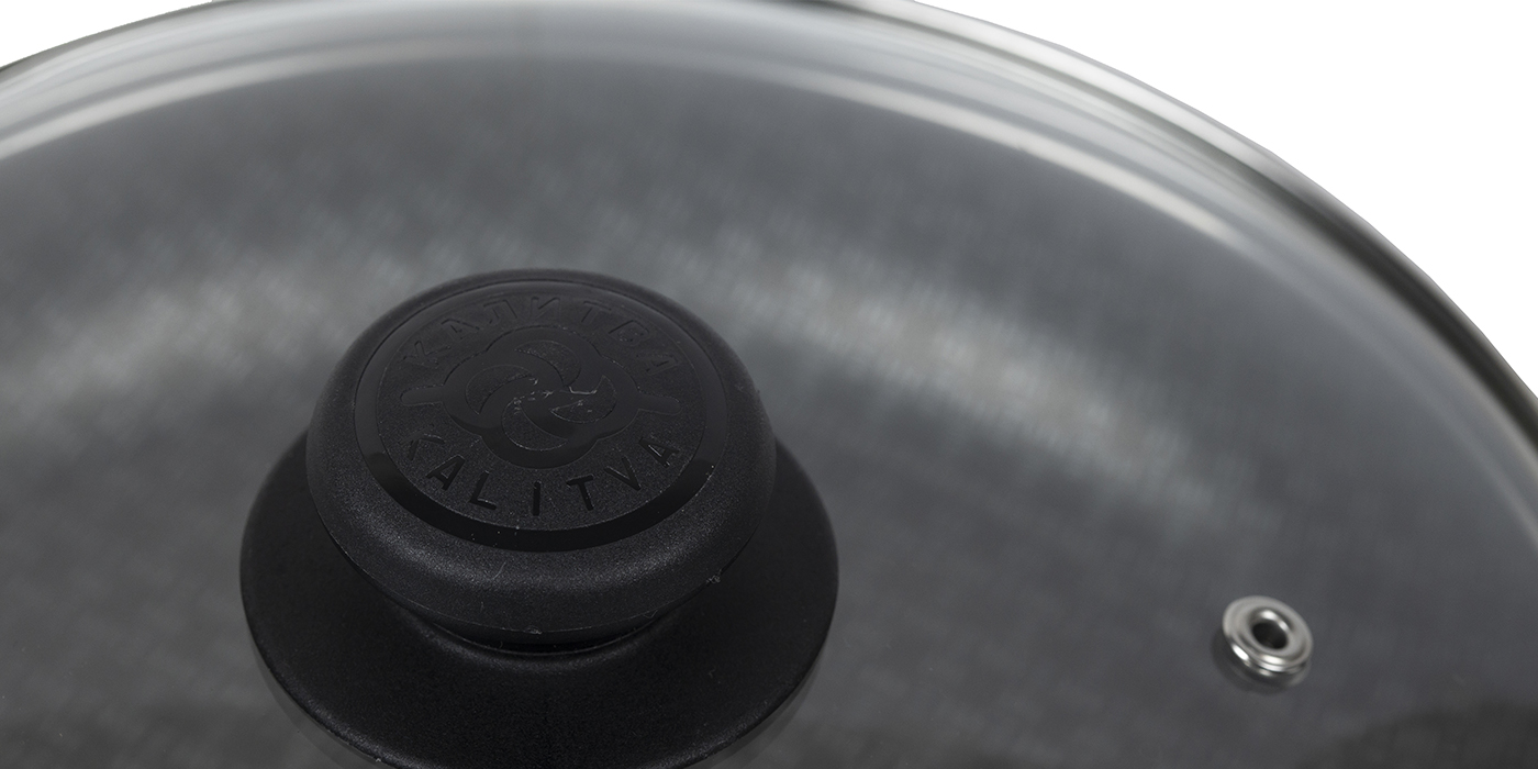 картинка Сковорода LACE (Кружево) Ø 22 см - 1 съемная ручка, стеклянная крышка от торговой марки Калитва ТМ