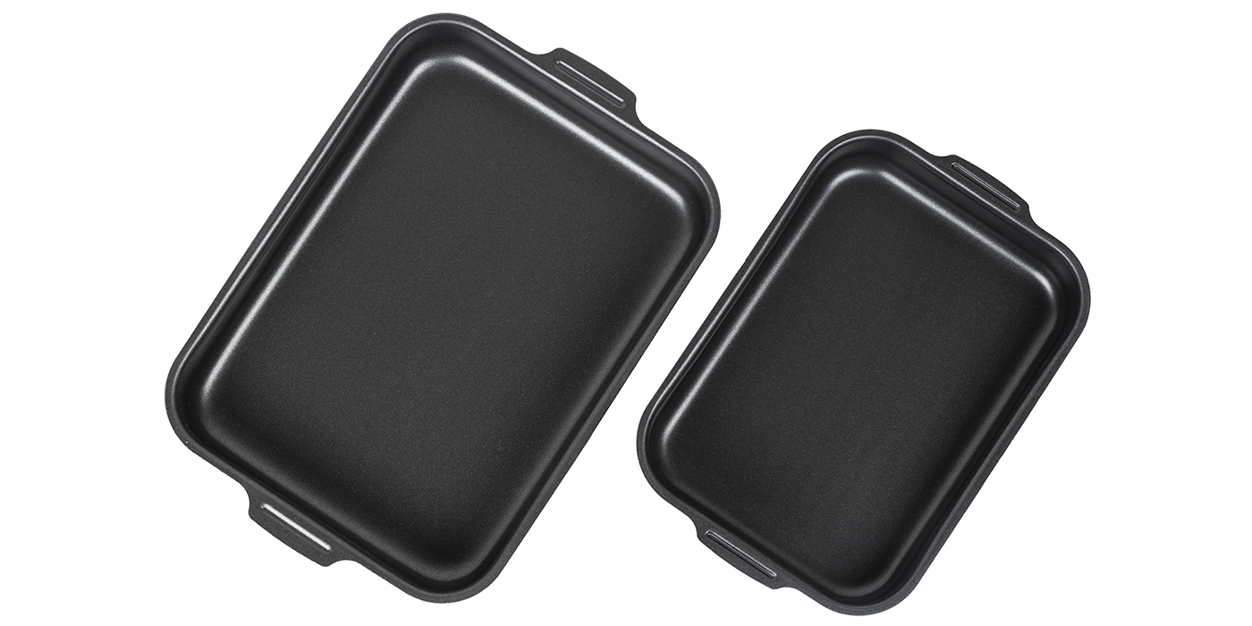 картинка Набор противней САТИН 190х250, 230х300мм - 2 ручки от торговой марки Калитва ТМ