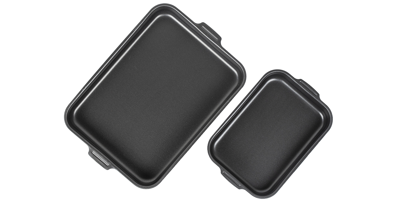 картинка Набор противней САТИН 190х250, 270х350мм - 2 ручки от торговой марки Калитва ТМ