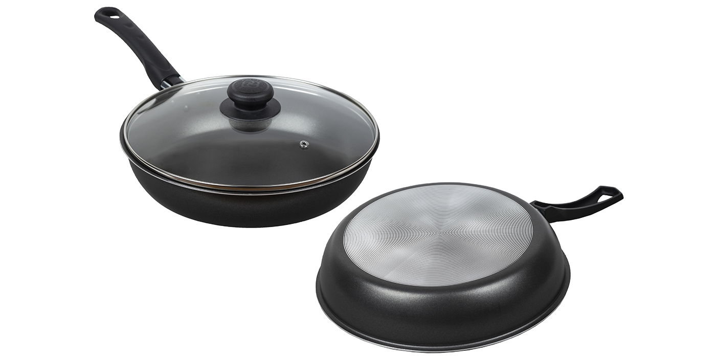 картинка Сковорода ATLAS (Атлас) Ø 24 см - 1 ручка, стеклянная крышка от торговой марки Калитва ТМ