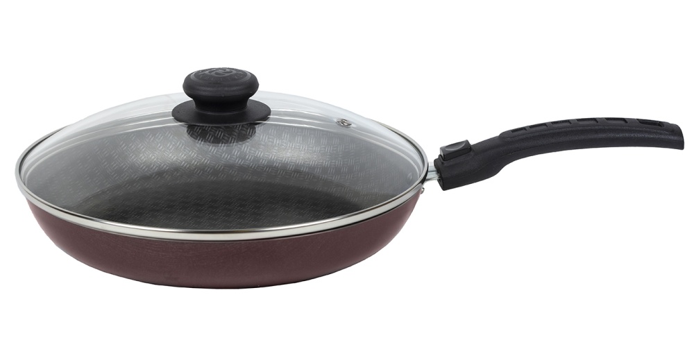 картинка Сковорода LACE (Кружево) Ø 22 см - 1 съемная ручка, стеклянная крышка от торговой марки Калитва ТМ