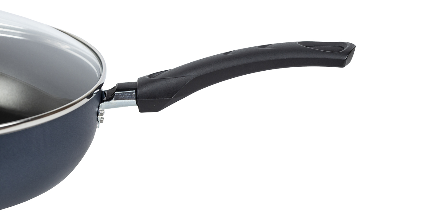 картинка Сотейник AZURE (Сатин) Ø 26 см - 2 ручки, стеклянная крышка от торговой марки Калитва ТМ