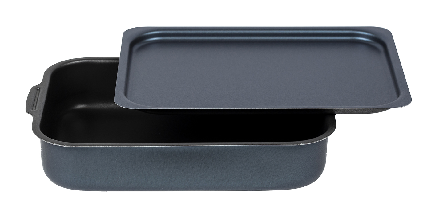 картинка Противень САТИН 190х250мм - 2 ручки, металлическая крышка от торговой марки Калитва ТМ