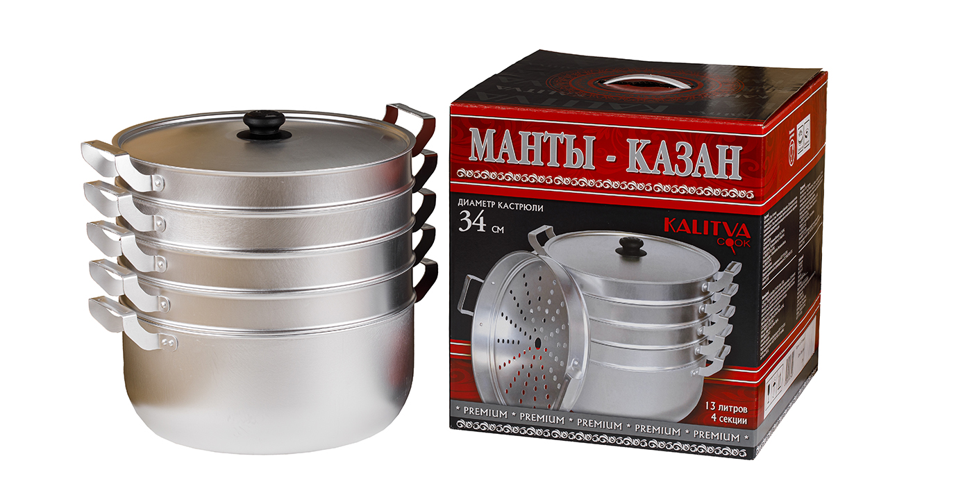 картинка Манты-казан 13.0 л. с  4 сетками, новинка от торговой марки Калитва ТМ