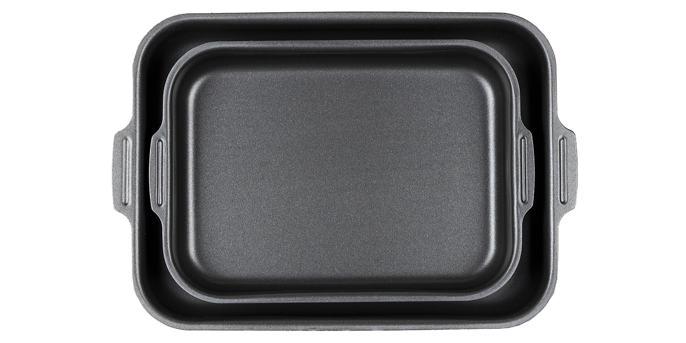 картинка Набор противней САТИН 190х250, 230х300мм - 2 ручки от торговой марки Калитва ТМ