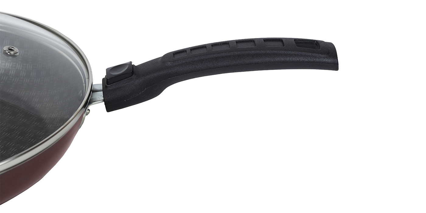 картинка Сковорода LACE (Кружево) Ø 22 см - 1 съемная ручка, стеклянная крышка от торговой марки Калитва ТМ