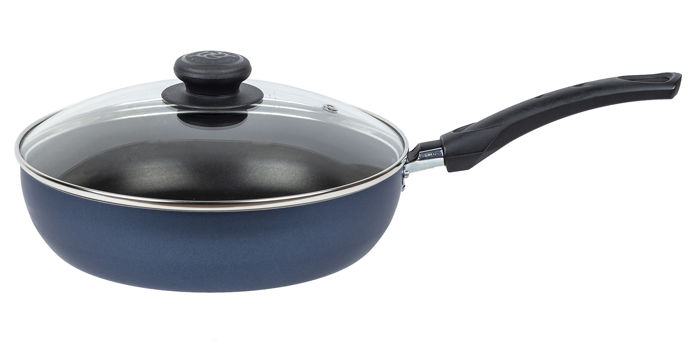 картинка Сотейник AZURE (Сатин) Ø 24 см - 1 ручка, стеклянная крышка от торговой марки Калитва ТМ