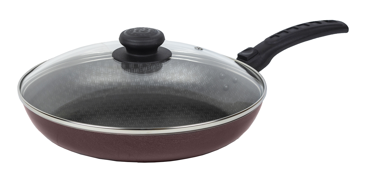 картинка Сковорода LACE (Кружево) Ø 22 см - 1 съемная ручка, стеклянная крышка от торговой марки Калитва ТМ